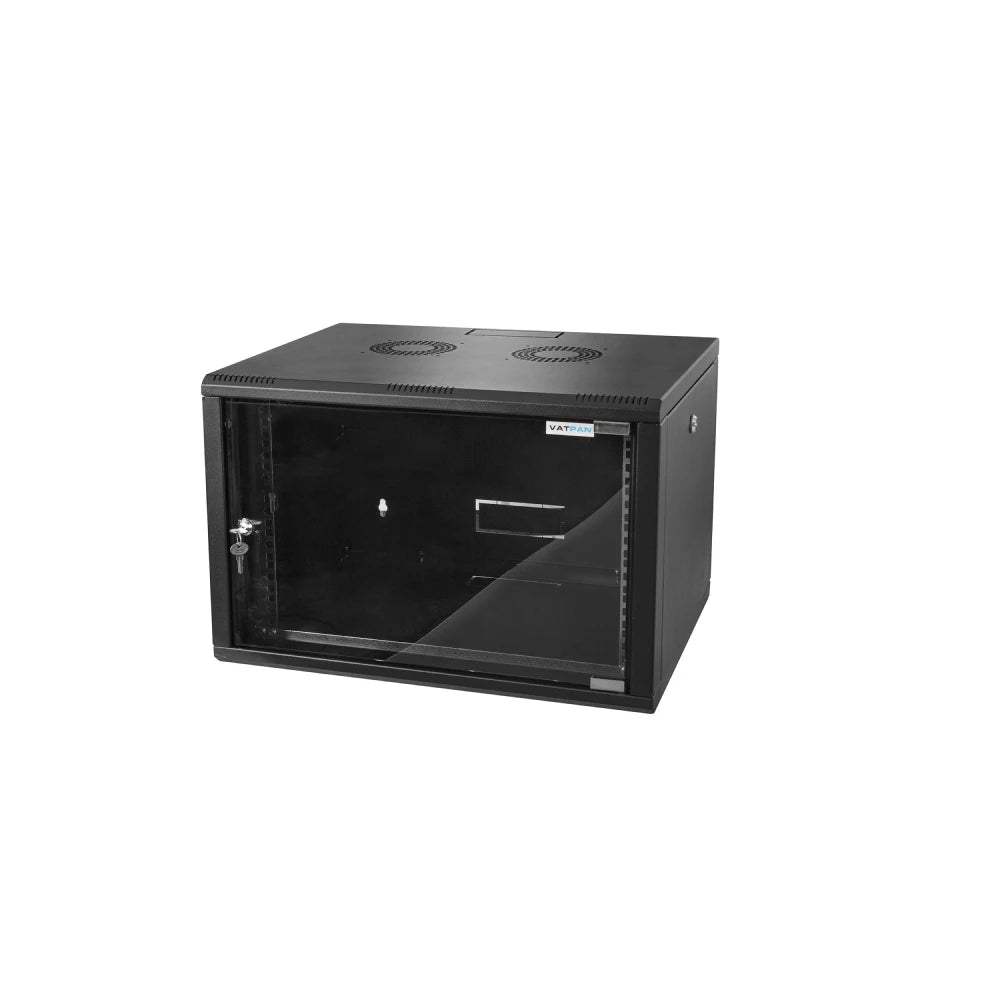 7U Wall Mount Server Rack Cabinet 450 | Rack Mount Data Network Enclosure | 19-inch IT Network Cabinet with 4mm Tempered Glass Panel | 450mm Depth