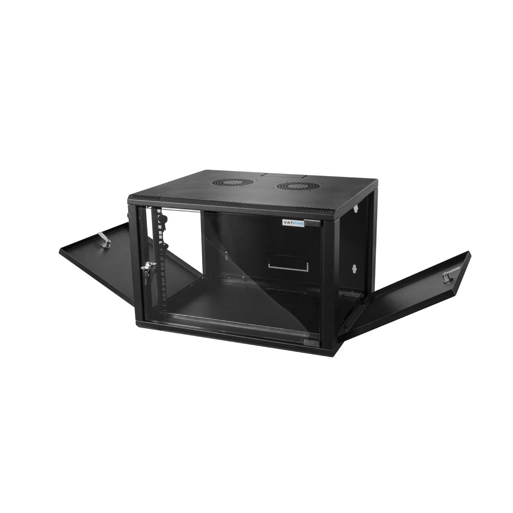 7U Wall Mount Server Rack Cabinet 450 | Rack Mount Data Network Enclosure | 19-inch IT Network Cabinet with 4mm Tempered Glass Panel | 450mm Depth