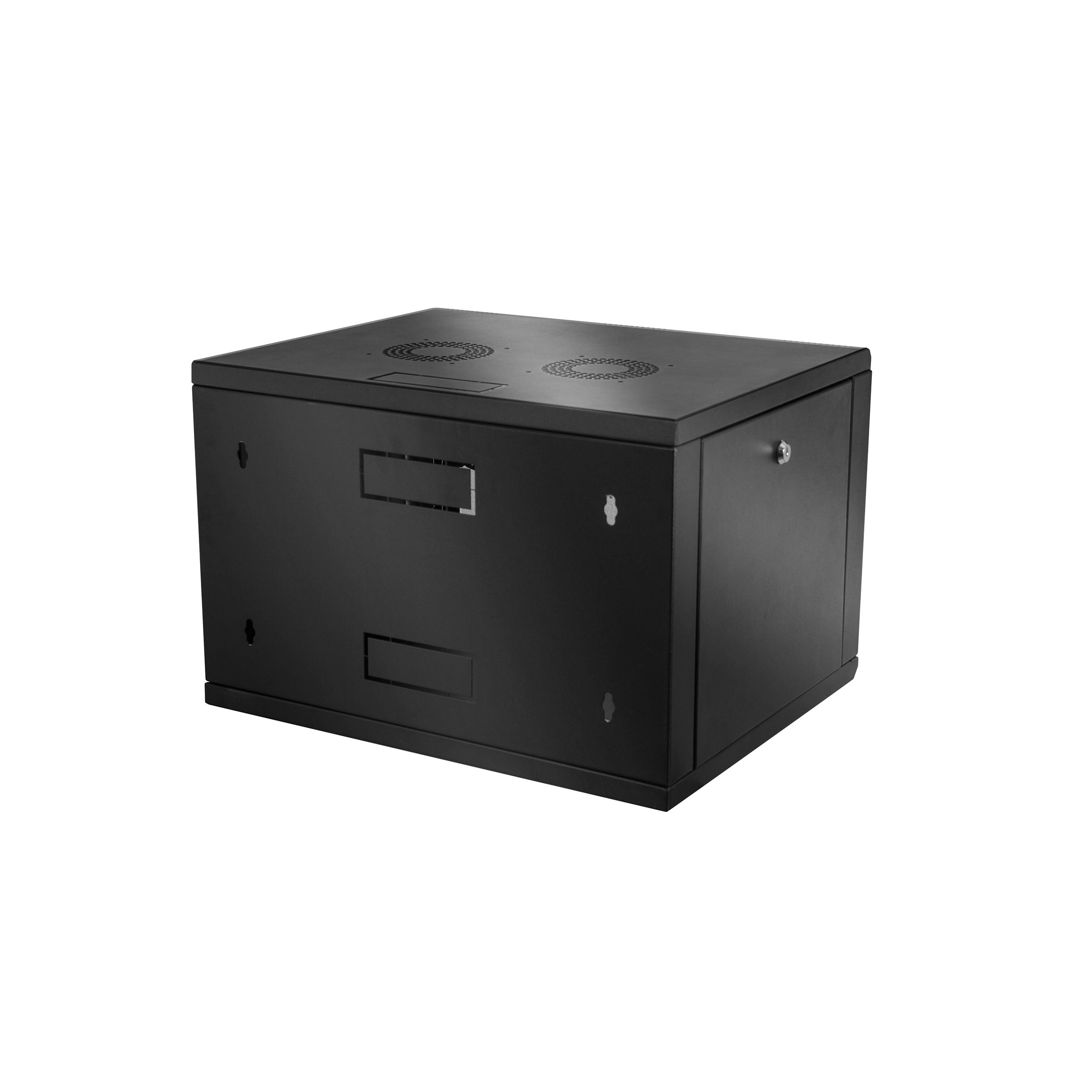 Gabinete en rack para servidores de montaje en pared 7U | Gabinete de red de datos para montaje en bastidor | Gabinete de red de TI de 19 pulgadas con panel de vidrio templado de 4 mm | Profundidad de 24 pulgadas (600 mm)