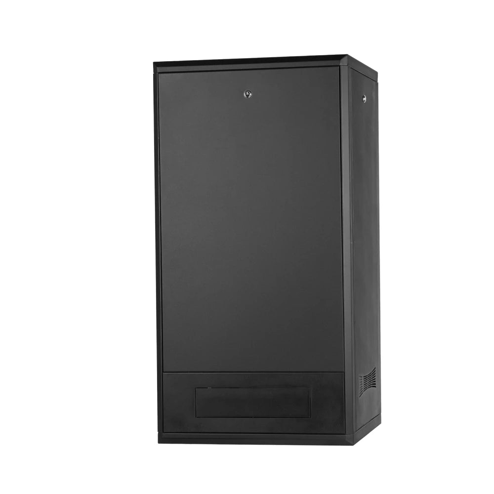 24U Floor Standing Server Rack Cabinet - Free Standing IT Network Enclosure w/ Lock & Tempered Front Glass | Modular with Wheels | 600mm W x 600mm D(24"x24")