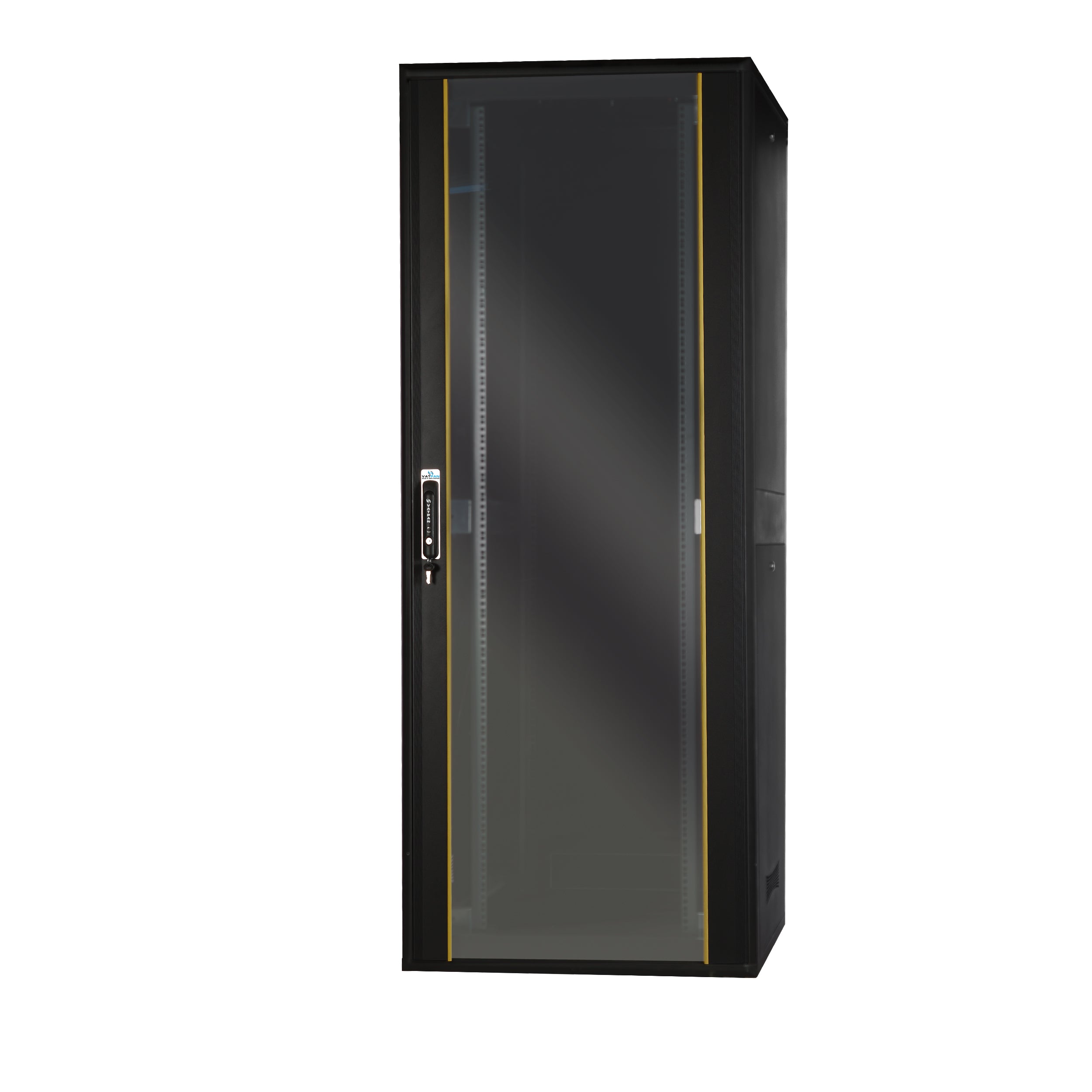 42U Floor Standing Server Rack Cabinet - Free Standing IT Network Enclosure w/ Lock & Tempered Front Glass | Modular with Wheels | 800mm W x 800mm D (32"x32")