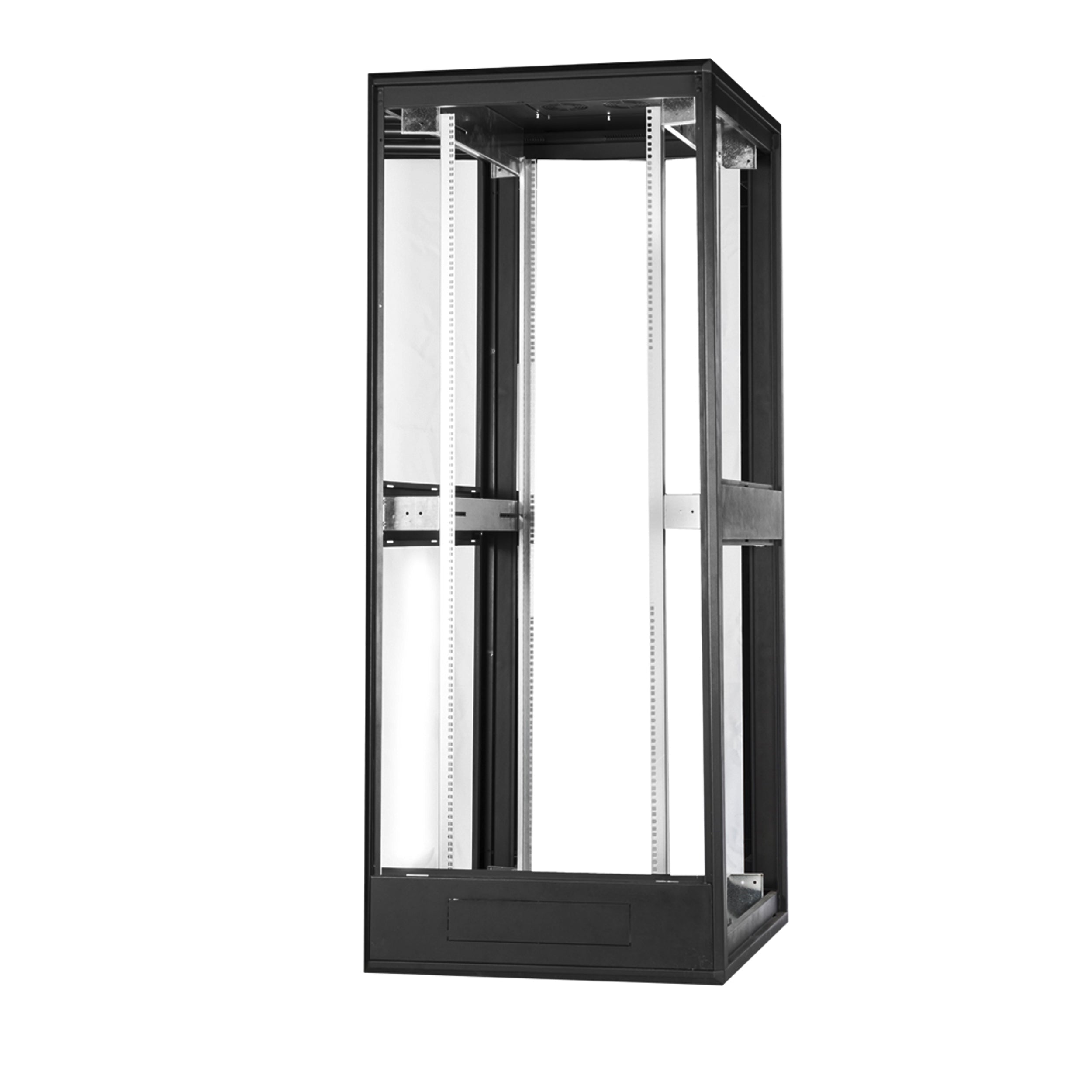 42U Floor Standing Server Rack Cabinet - Free Standing IT Network Enclosure w/ Lock & Tempered Front Glass | Modular with Wheels | 800mm W x 800mm D (32"x32")