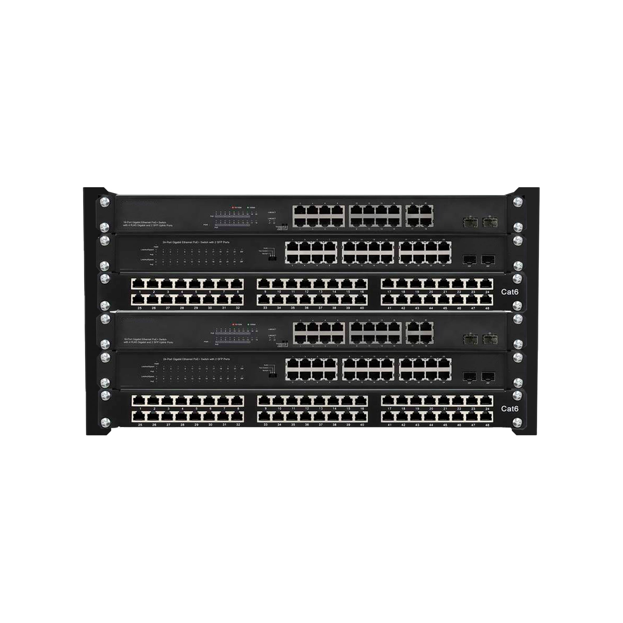 Rack de red de marco abierto para montaje en pared 6U | Bastidor de red de TI de montaje en bastidor de tipo abierto de 19 pulgadas | Estantes de consola y profundidad ajustable de 13,7 pulgadas (350 mm)