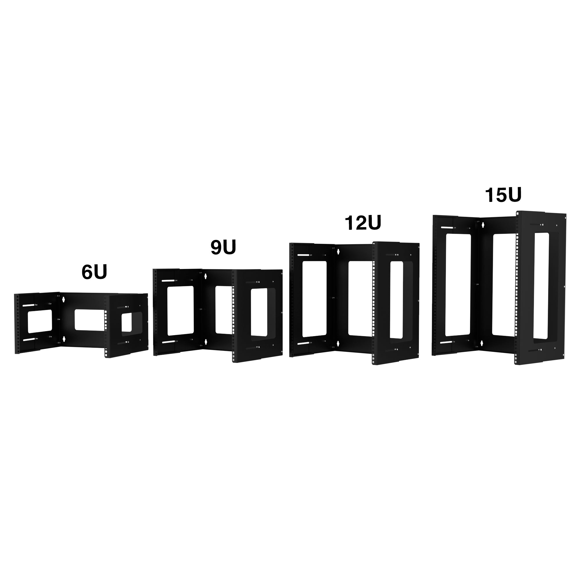 Rack de red de marco abierto para montaje en pared 6U | Bastidor de red de TI de montaje en bastidor de tipo abierto de 19 pulgadas | Estantes de consola y profundidad ajustable de 13,7 pulgadas (350 mm)