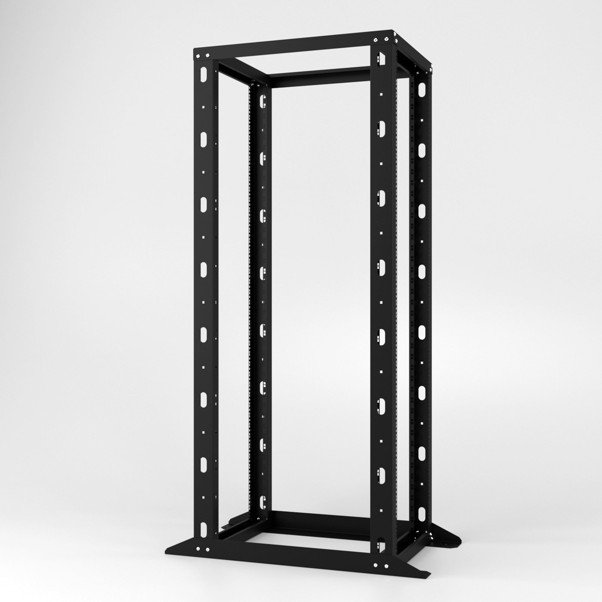 42U Open Frame 4 Post Server Rack | 19-inch Open-Type Rackmount IT Network Rack | Adjustable Depth 300mm-800mm (12"x32") | Thick Steel & Floor-Mountable