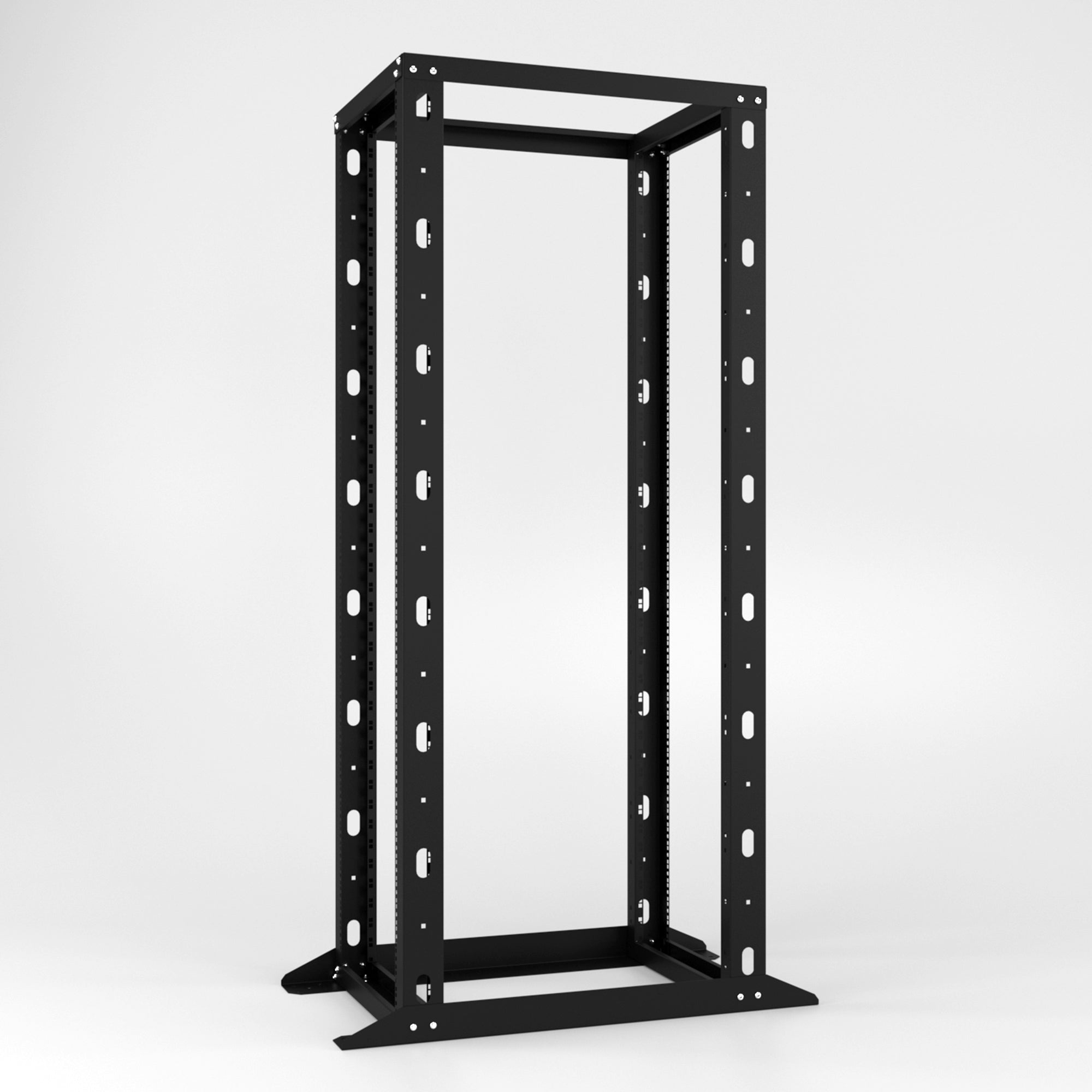 Rack para servidores de 4 postes y marco abierto de 42U | Bastidor de red de TI de montaje en bastidor de tipo abierto de 19 pulgadas | Profundidad ajustable 300 mm-800 mm (12"x32") | Acero grueso y montaje en piso