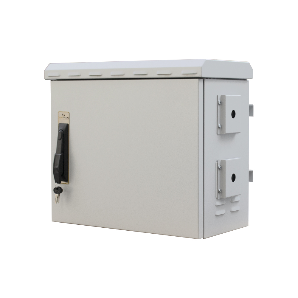 Durable IP66-rated outdoor security enclosure cabinet for extreme weather protection.