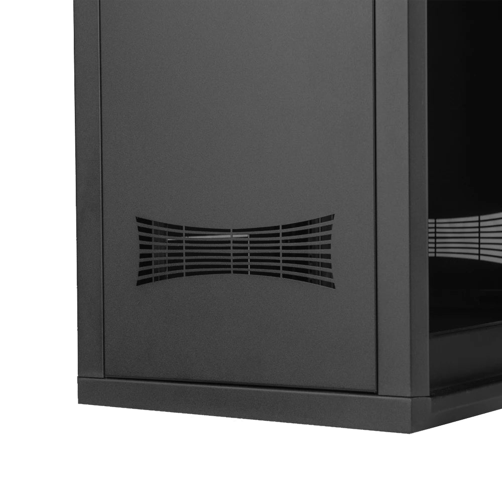 Floor standing IT server rack cabinet with tempered glass and lock for organized, safe storage.