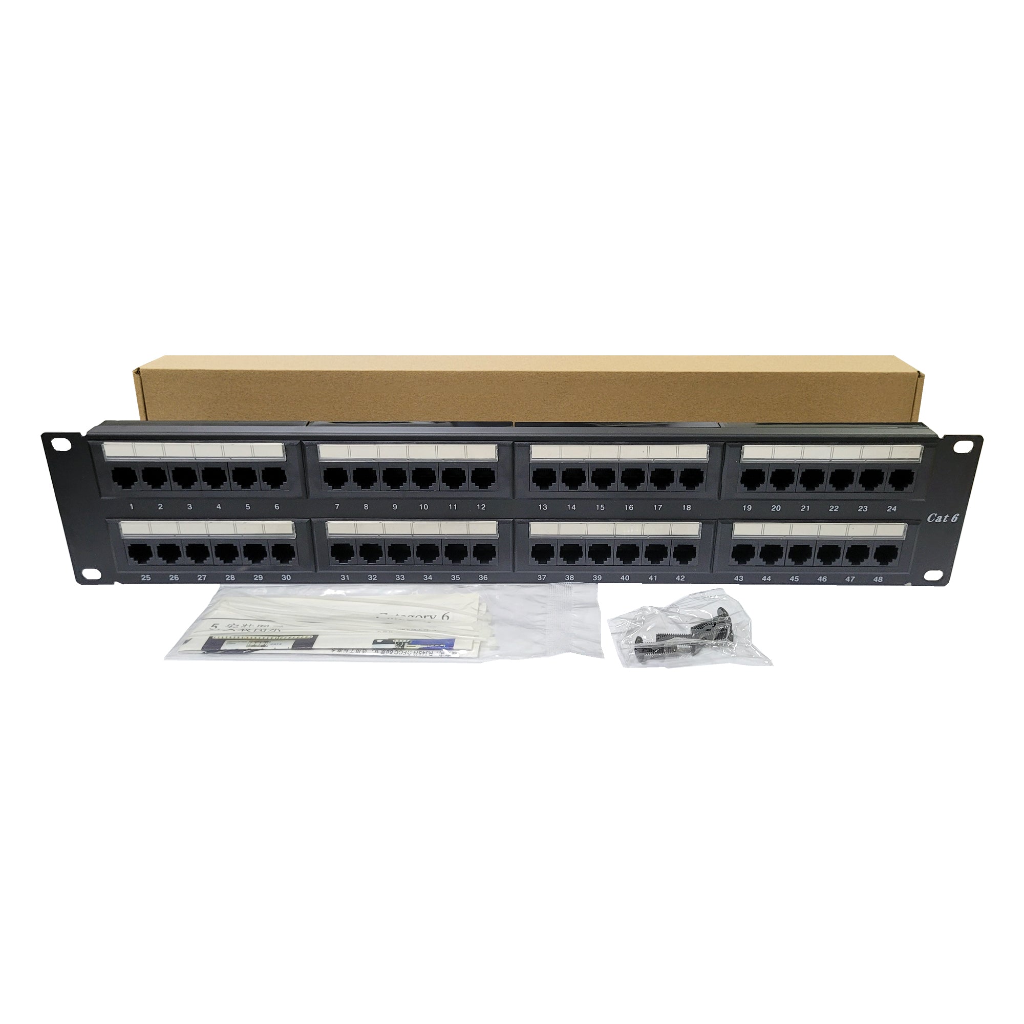 Full patch panel providing a complete solution for network cabling and efficient management.