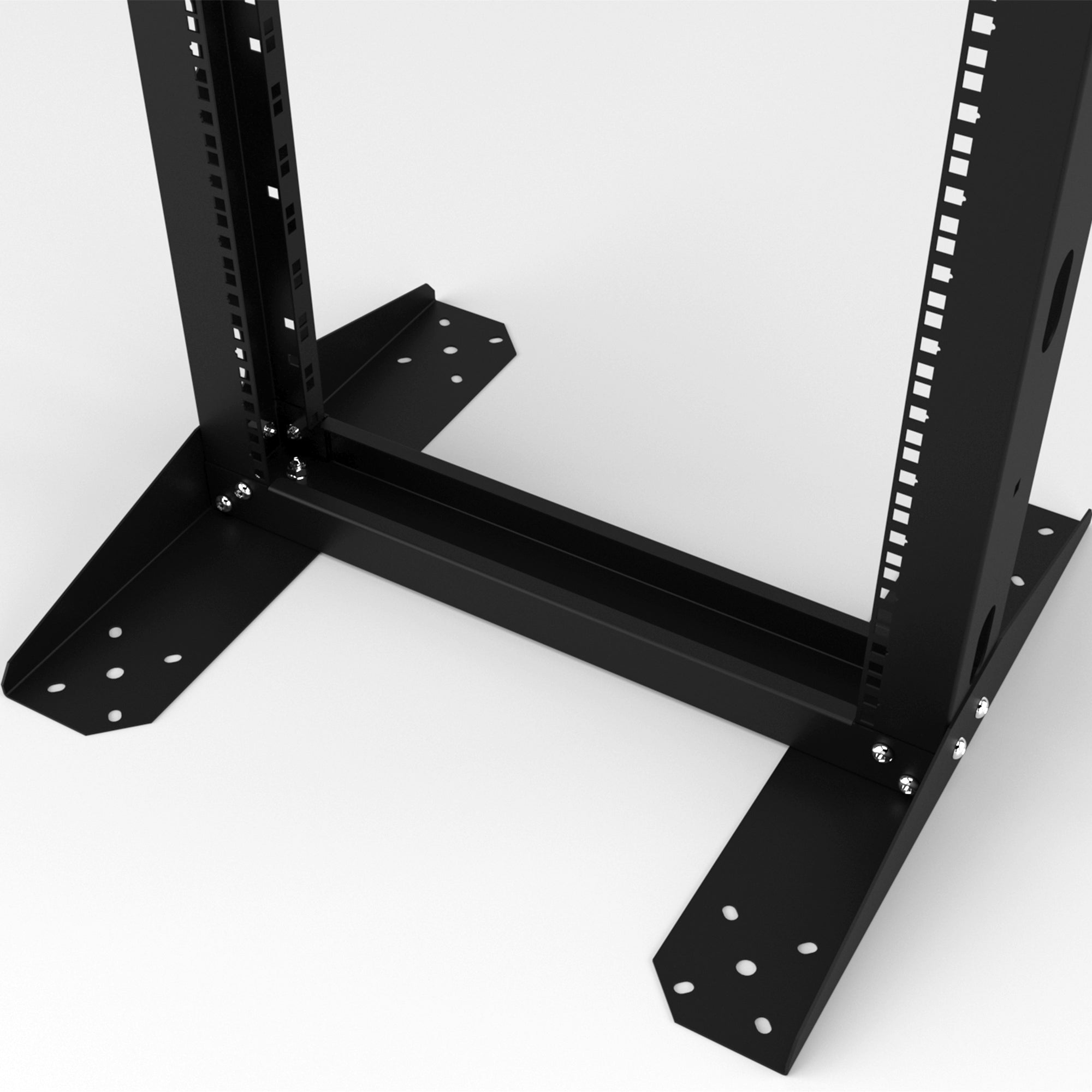 Open type rackmount server rack with thick steel and adjustable features.