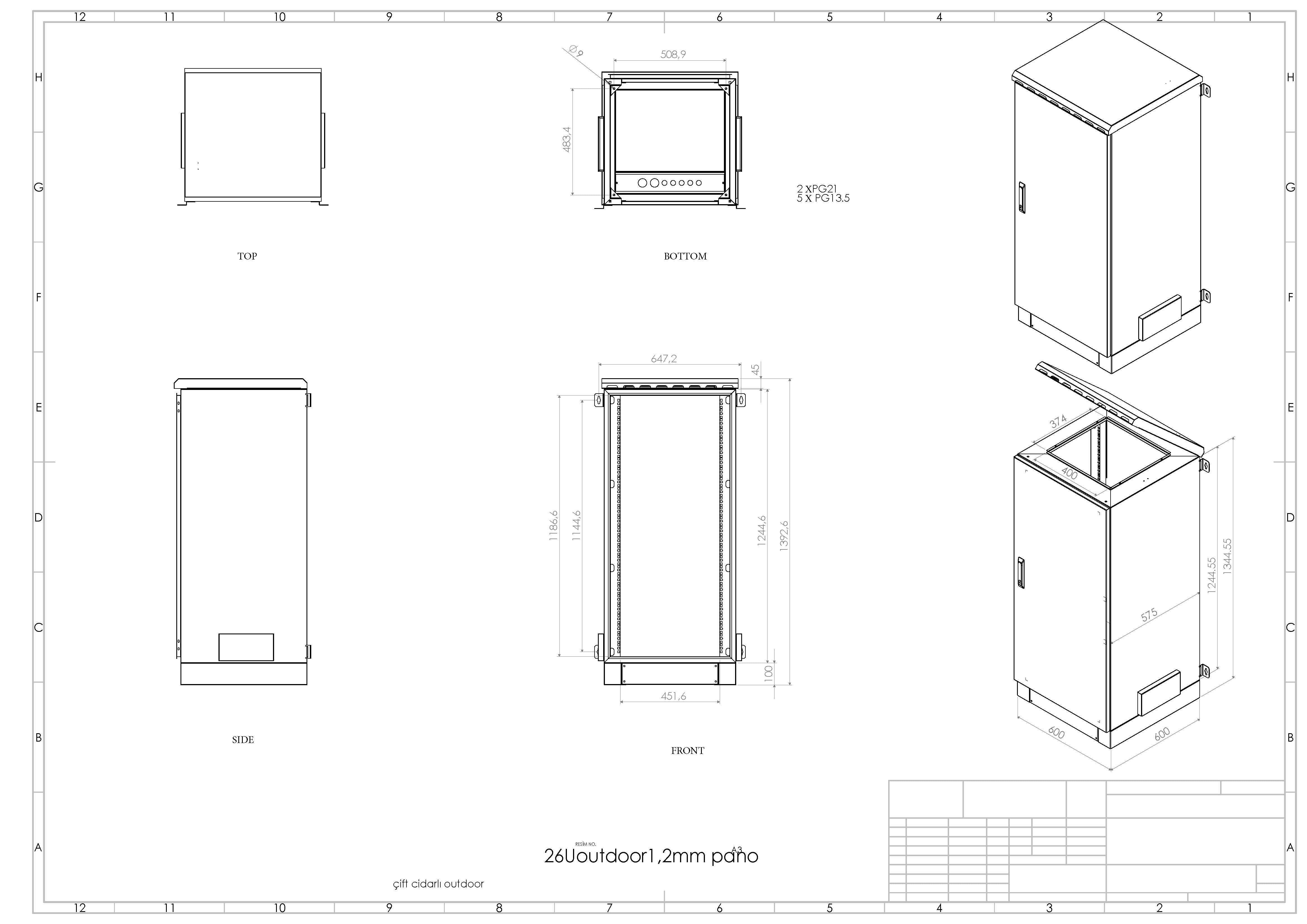 Outdoor network cabinet with weatherproof IP66-rated enclosure for reliable protection.