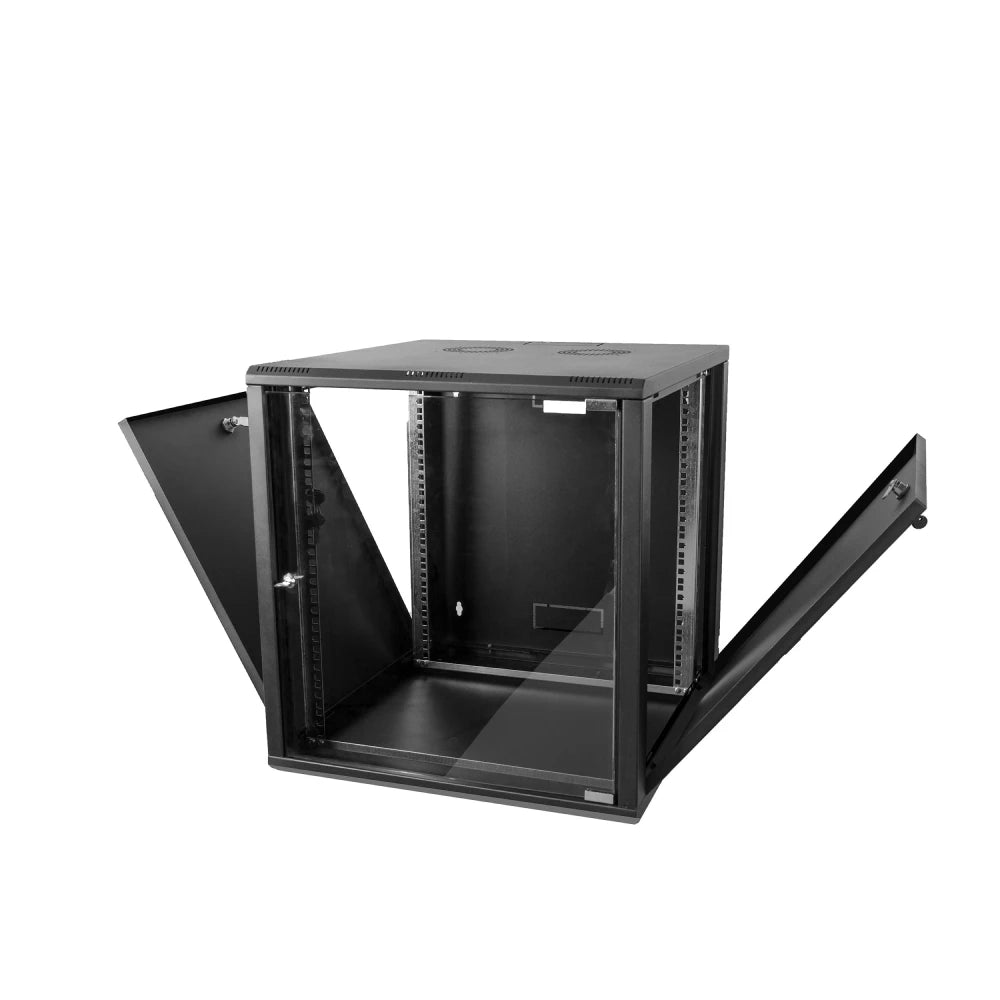 Rack mount server cabinet wall data network enclosure ensures efficient server management.