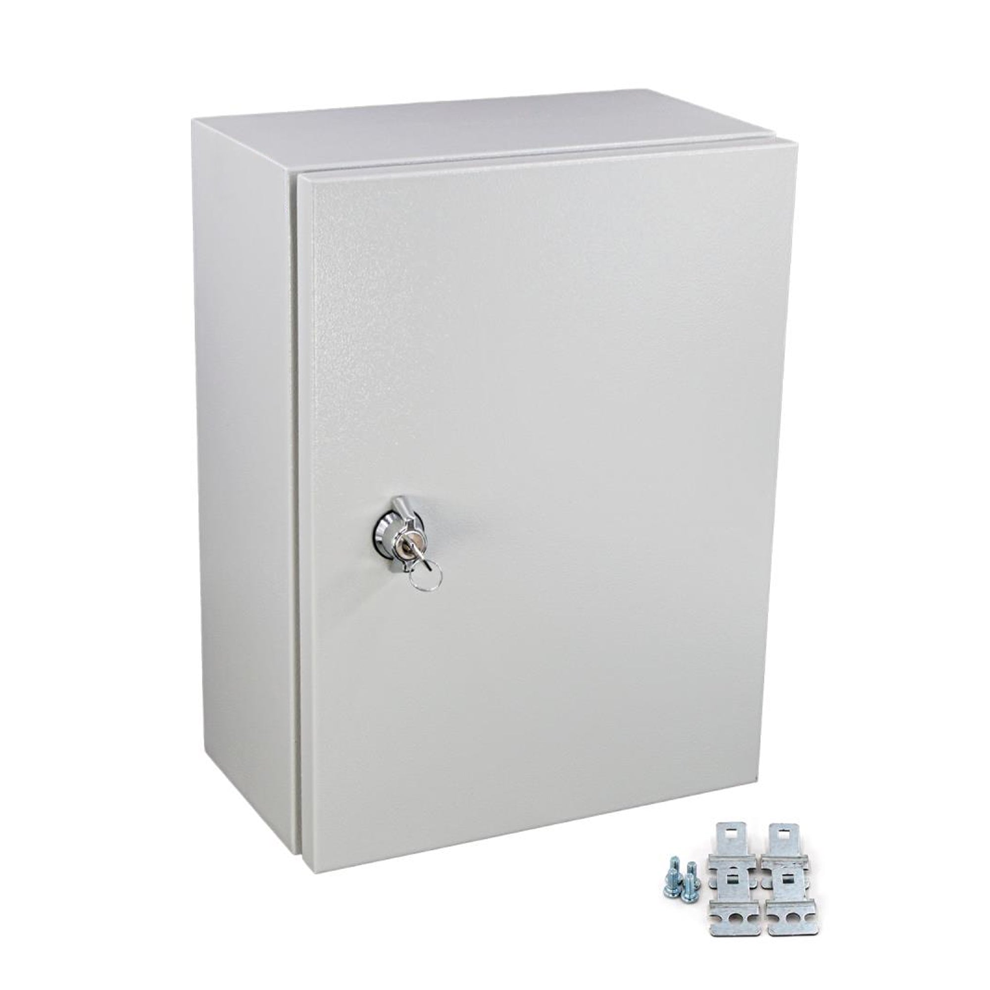 Robust IP65 electrical box with mounting plate, ideal for secure junction box applications.