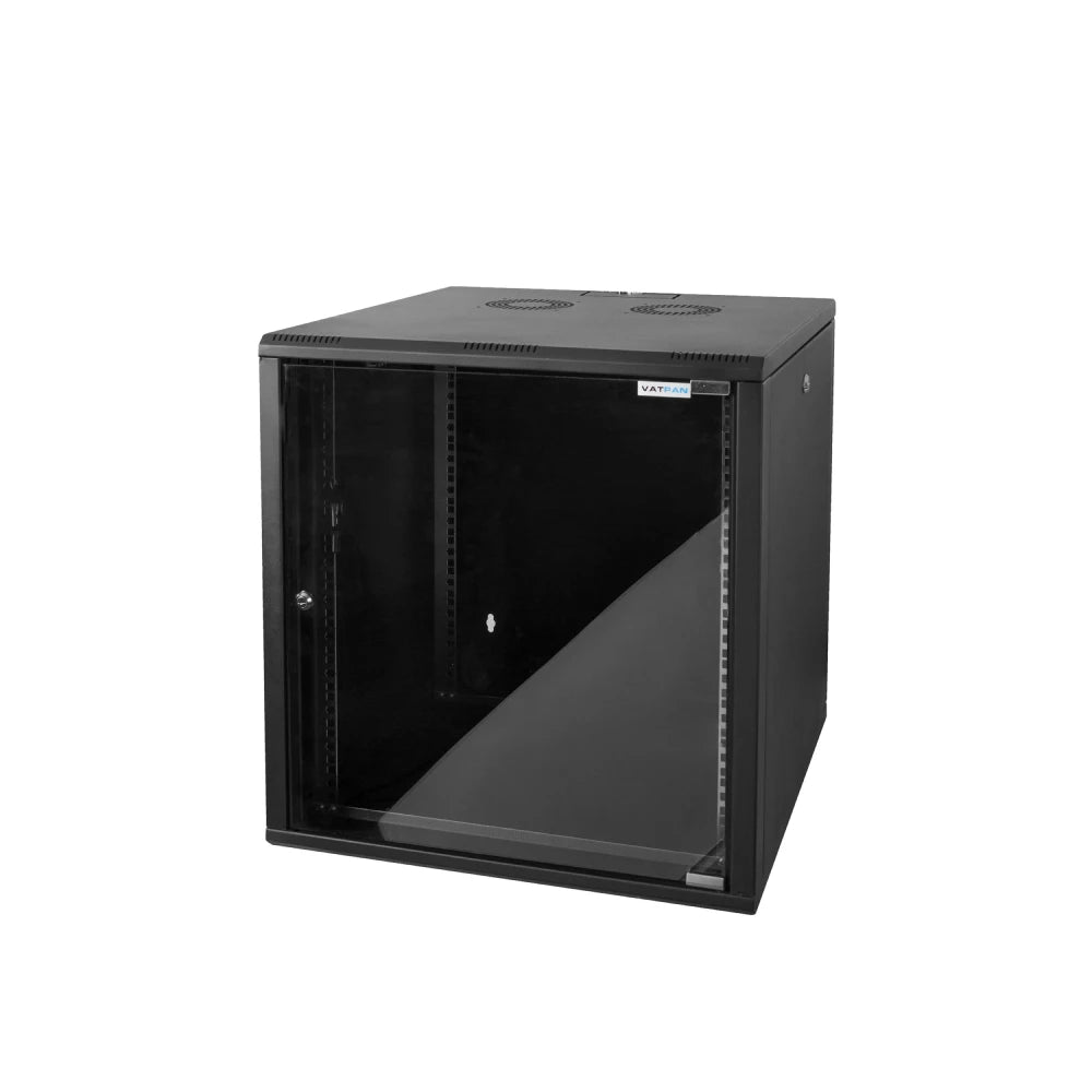 Wall mount server rack cabinet with glass enclosure, offering a sleek and secure storage solution for servers.