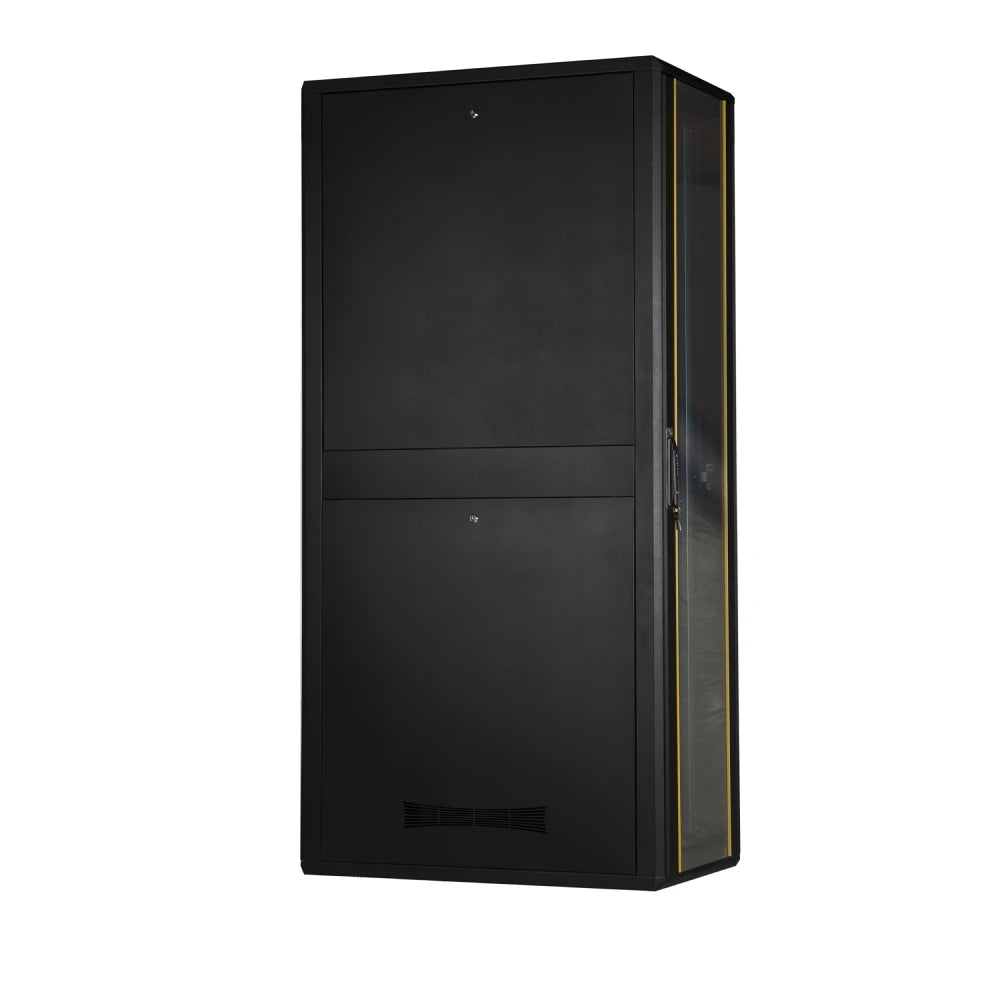 Sturdx IT server cabinet with tempered glass and lock, offering reliable security and sleek storage.