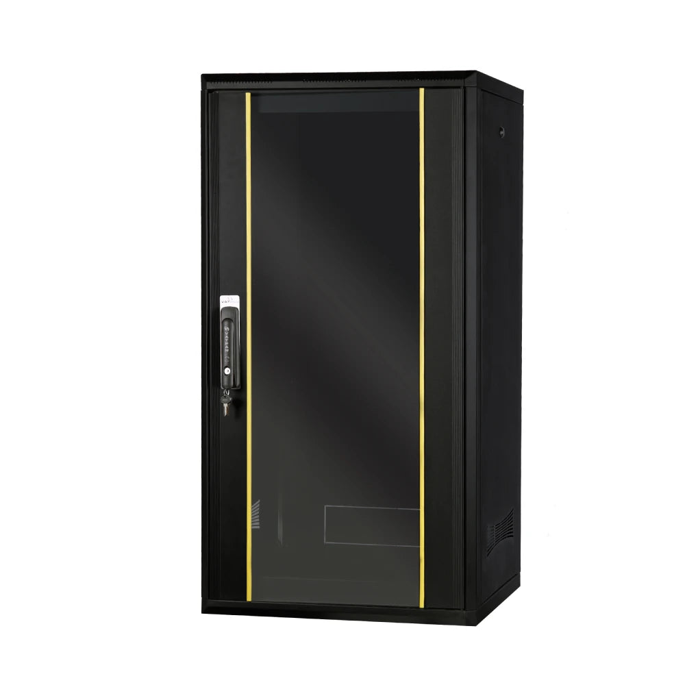 Sturdx server rack cabinet with tempered glass for secure, organized, and stylish IT storage.