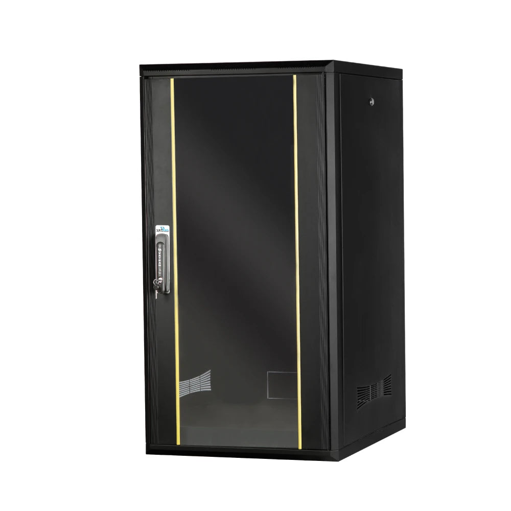 Sturdx tempered glass server rack cabinet enclosure for secure and efficient IT system storage.